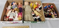 3 Flats of Vintage and Early Dolls