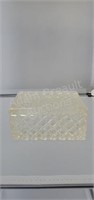 Vintage cut glass covered rectangle dish, 3.5 x