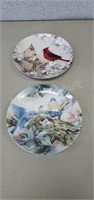 2 w l George bird collector plates, 1989, songs
