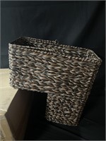 Wicker Stair Step Basket, Hand Woven Multi Storey