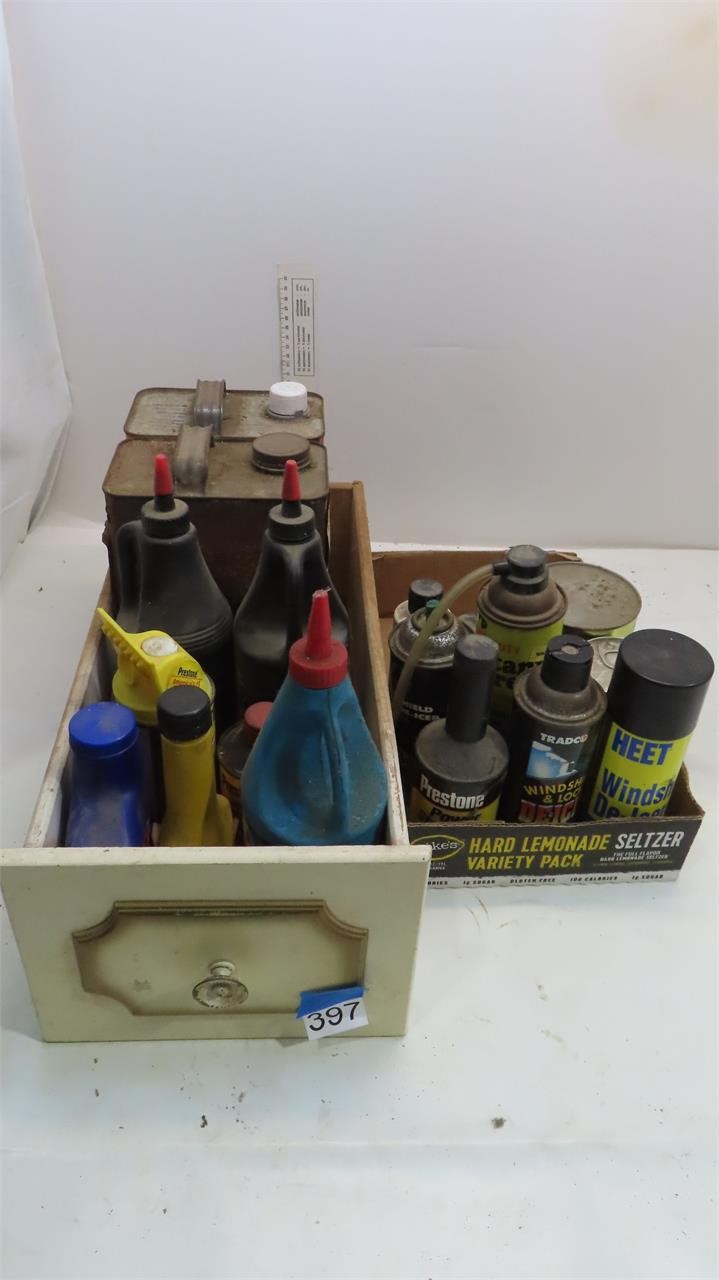 assorted shop chemicals