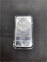 10 oz SILVER BAR Buffalo 999 Fine Silver Bar