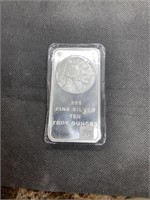 10 oz SILVER BAR Buffalo 999 Fine Silver Bar