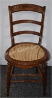 (G) Walnut Wicker Bottom Chair