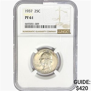 1937 Washington Silver Quarter NGC PF61