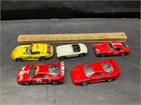 5 die cast cars