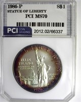 1986-P S$1 Statue of Liberty MS70 LISTS $125