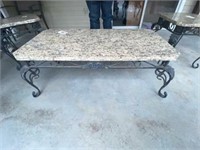 Patio Table w/Granite Top wrought iron stand