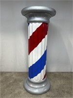 Plaster barbershop painted column, 28 inches tall