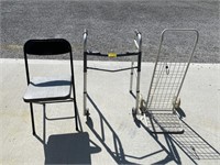 Walker, Luggage Cart, Folding Metal Chair