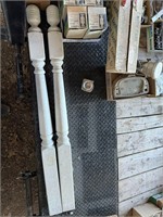 2 4”x4” 53.5” Tall Newel Post Painted White