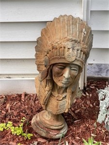 Cement Native American Bust