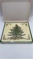 Vtg Spode Christmas tree acrylic placemats by