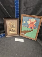 2 pieces misc. framed art