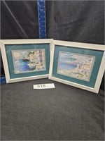 2 waterfront framed prints