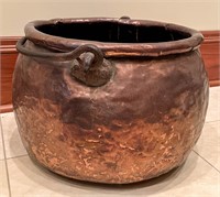 Hammered Copper Handled Pot Cauldron