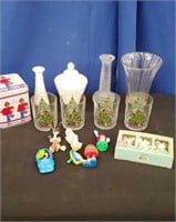 Box Lot of Misc Glass and Toys
