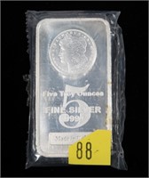 Five Troy Ounce Fine Silver .999 + U.S. Bar