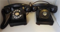 (2) antique rotary telephones (1) is missing