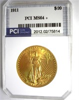 1911 Gold $20 MS64+ LISTS $6500