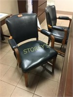 Leather Button Trim Arm Chair