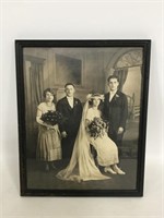 Vintage style metal framed wedding photo