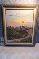 1979 Original Oil on Canvas Art Mountain Scene