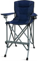 Outdoors Extra Tall Folding Chair - Bar Height Blu