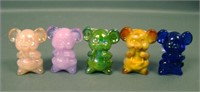 Five  Boyd Glass  Miniature Mice Figurines