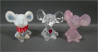 Three Fenton Mice Figurines