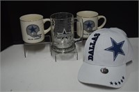 Dallas Cowboys Crystal Mug,Coffee Cups & New Hat