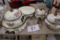 9 Piece Vintage Enamel Cookware