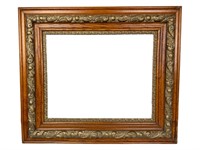 Vintage Ornate Oak Frame Art Mirror Print