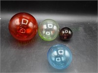 4pc Handblown Glass Balls - Fishing Net Floats