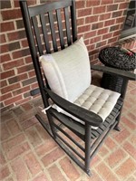 BLACK WOODEN ROCKING CHAIR