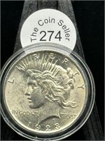 1923 Peace Dollar UNC No Mint Mark