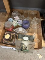 CANDLE HOLDERS AND MISC. CANDLES