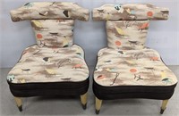 2 ct Unique Mid Century Upholstered chair lot
