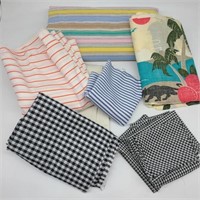 Bundle of Striped & Plaid Fabric w/ Beach Panther