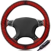 Zone Tech Car Steering Wheel 12V Heated Cover