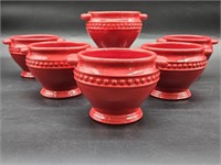 6- Emeril Red Soup Bowls 5½ X 3¾"