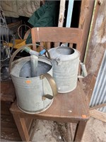 2 Galvanized Watering Cans