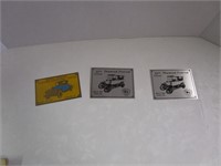 Metal event tags; plaques