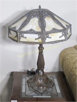 Table Lamp With Caramel Slag Glass Shade