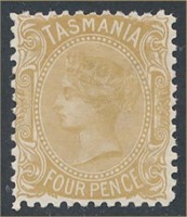 AUSTRALIAN STATE TASMANIA #64d MINT FINE-VF H