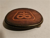 Pioneer Seed Leather Faced Belt Buckle