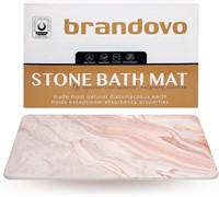 Brando Diatomite Stone Bath Mat, Marble Print