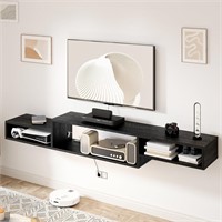 $105  DOUBUY Floating TV Stand 70in Black