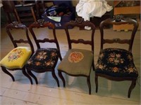 4  needlepoint chairs