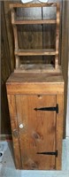 Vtg Handcrafted Pine Cabinet, 3 Shelf Top,